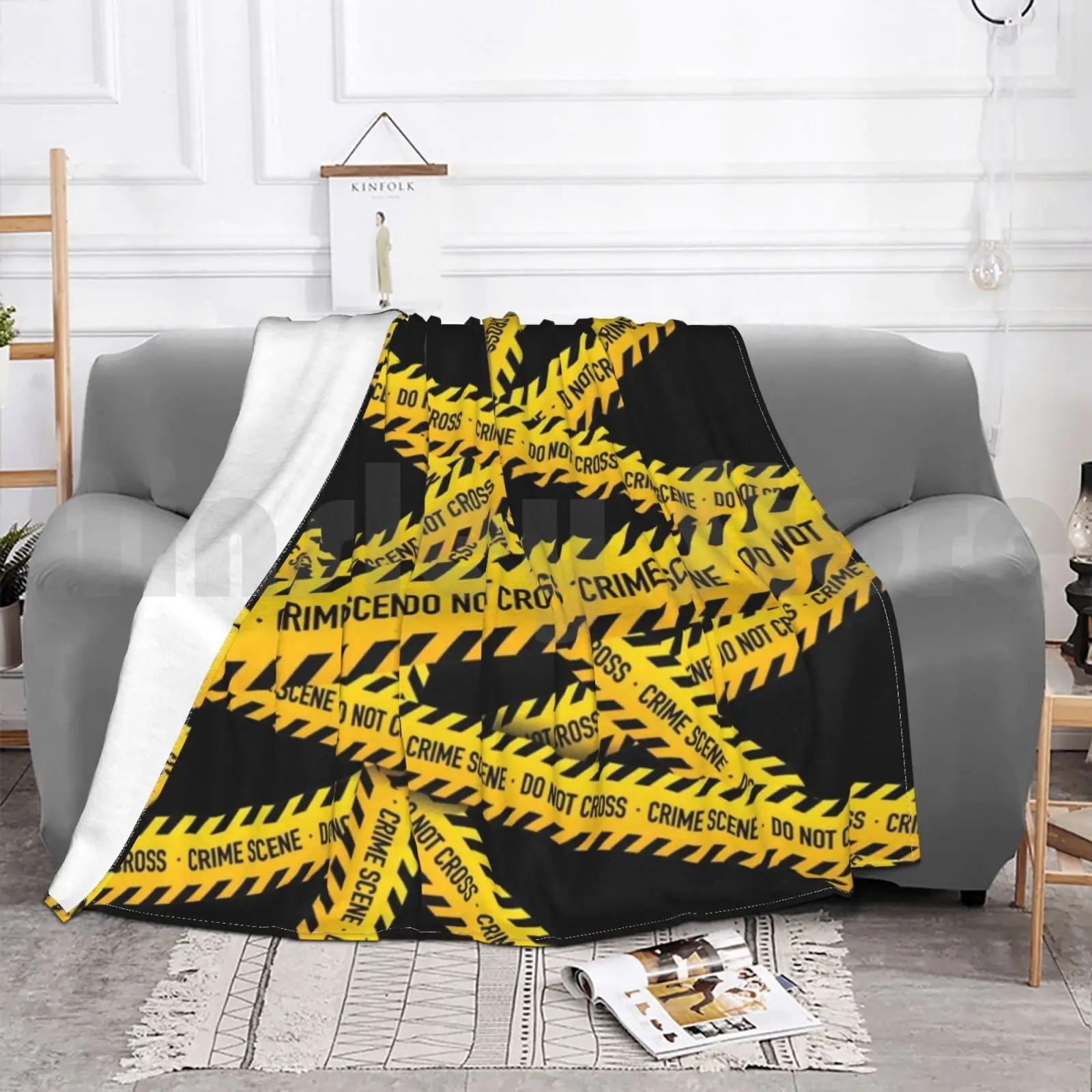 Crime Scene Blanket Super Soft Warm Light Thin Crime Scene Cop Police Death Dead Accident Danger Punk