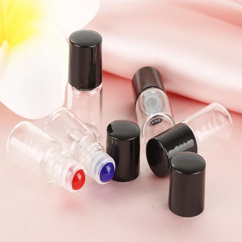 600 Cái/lốc 1 2Ml 3Ml Nước Hoa Thủy Tinh Chai Lọ Lăn Trên Chai Nhiều Màu Sắc Con Lăn Tinh Dầu Thủy Tinh lọ Ống