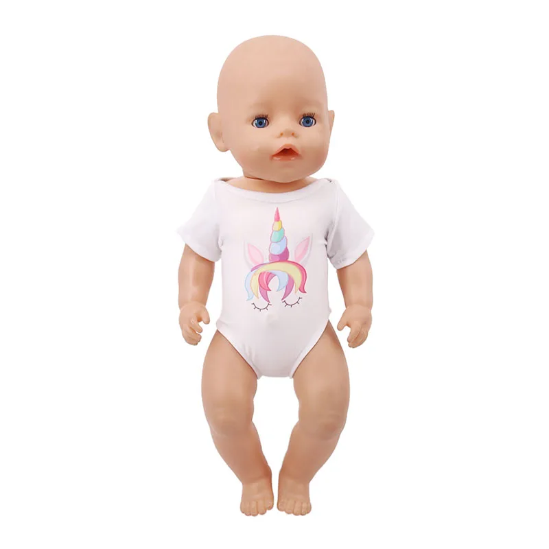 Doll Unicorn Flamingo Clothes T-Shirts Swimsuits  For 18 Inch American&43 CM Reborn Baby New Born Zaps Doll Girl\'s, Russia Toy