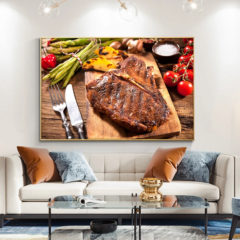 Kitchen Canvas Painting Variety of steak Cuadros Scandinavian Posters and Prints Wall Art Food Picture Living Room Home Decor