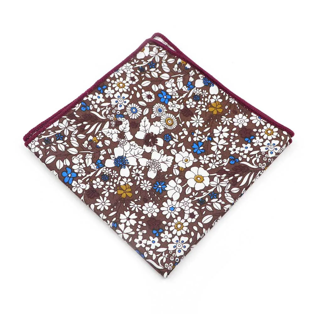 Men's Floral Pocket Square, Retro Style