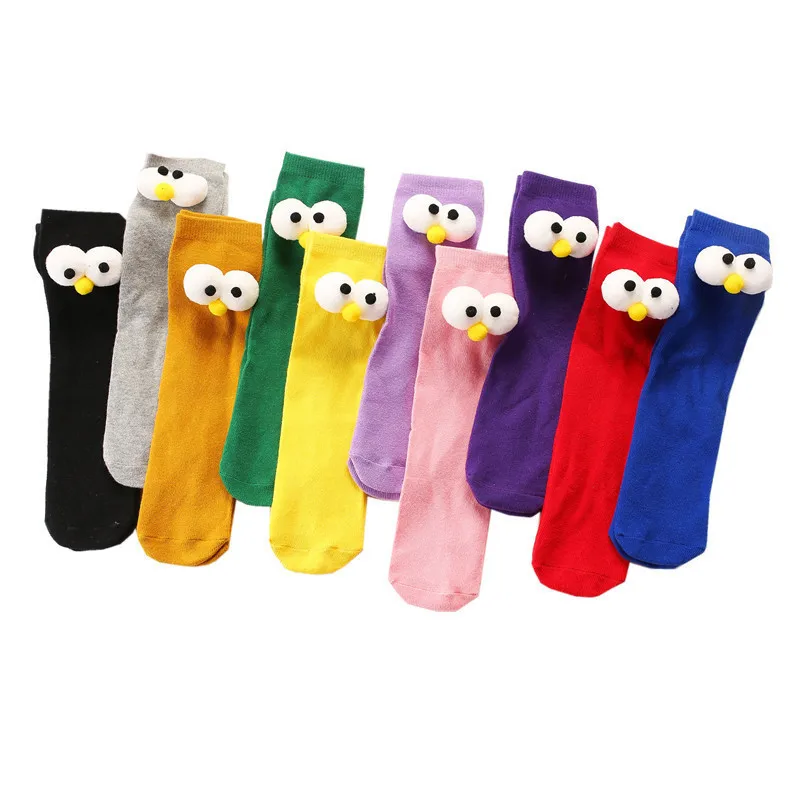 Girl Socks Three-dimensional Will Eye Directly Canister Around Through Clothes Parenting Socks Lovely Cartoon Baby Heap Socks