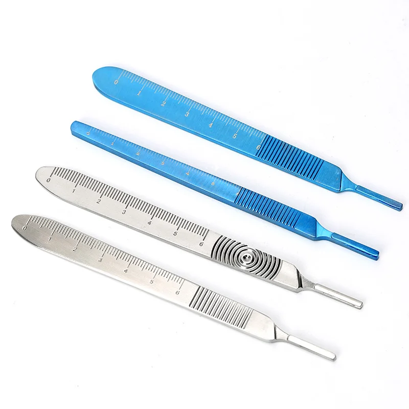 Stainless Steel Knife Handle Blade Holder,Titanium Surgical Knife Handle Cosmetic Surgery Tool Handle