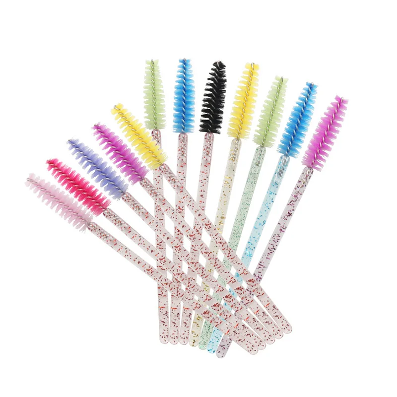 50PCS Disposable Eyelash Brushes Crystal Diamond Handle Mascara Wand Applicator Lashes Eyelash Extension Makeup Tools Cosmetic