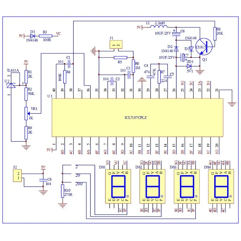 ICL7107 Digital Ammeter Kit DIY Module DC 5V 35mA 70.6x39mm DIY Kits Amp Current Meter Whosale&DropShip