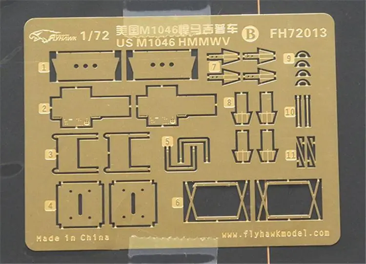 Flyhawk FH72013 1/72 Photo-Etched for Modern US M1046 HMMWV Light Armored Car