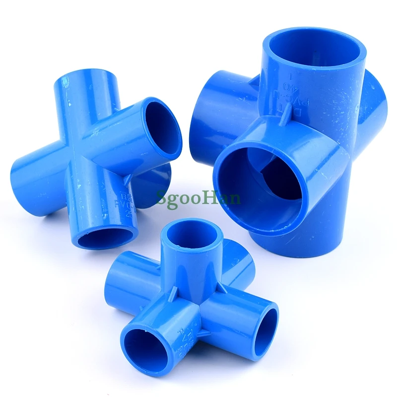 

5~50pcs Blue Color ID 20~50mm PVC Pipe 5 Way Hydroponic Planting Frame Connector Garden Aquarium Fish Tank Tube 3D 5 Way Joints