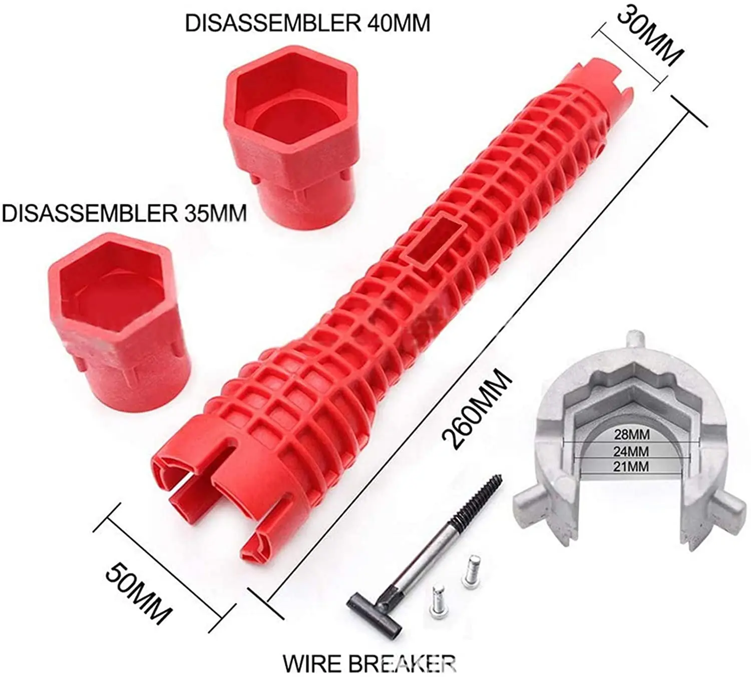 Imagem -05 - Multifuncional Sink Wrench Tool Grupo Chave de Tubulação de Encanamento Flume e Chave de Torneira Chaves de Banheiro Reparação de Cozinha