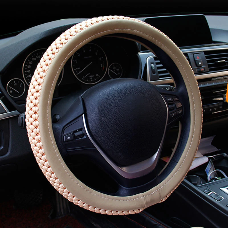 Car Steering Wheel Cover 5 Color Choices For 37 - 38 CM 14.5\