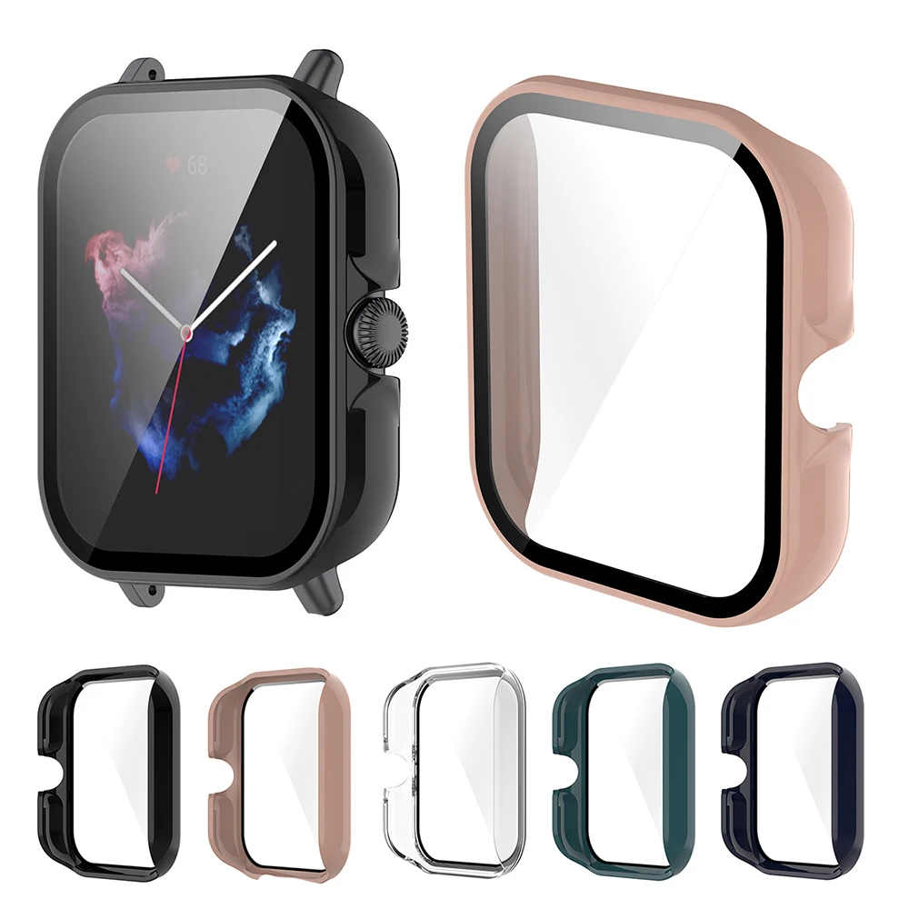 Tempered Glass Screen Protector for Huami Amazfit GTS 4 Mini GTS 3 PC Protective Case Cover Shell Bumper