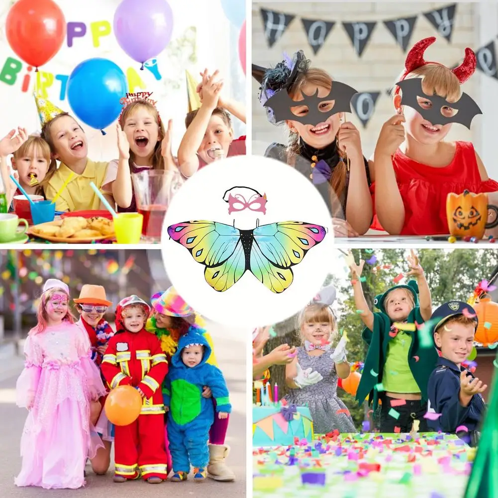 Sayap Kupu-kupu Peri Anak Perempuan Sayap Malaikat Berkilau Sayap Kupu-kupu Peri untuk Gaun Pesta Kostum Cosplay Halloween