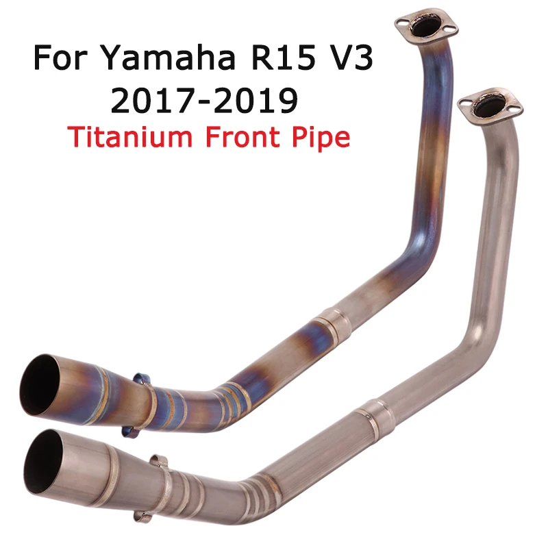 

Front Link Pipe Slip On For Yamaha R15 V3 2017 2018 2019 Motorcycle Exhaust Pipe Titanium Alloy Header Connect Tube Blue