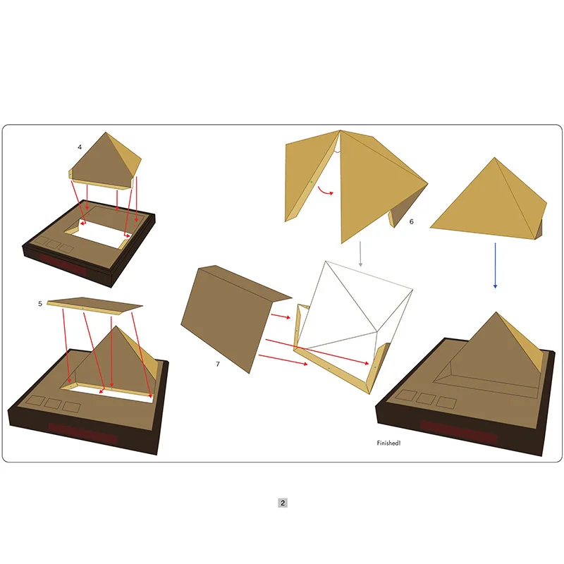 Mini 3D Paper Model House Papercraft, Egito Grande Pirâmide de Khufu, Arte DIY, Construção de Origami, Brinquedos Artesanais para Crianças e Adultos, QD-203