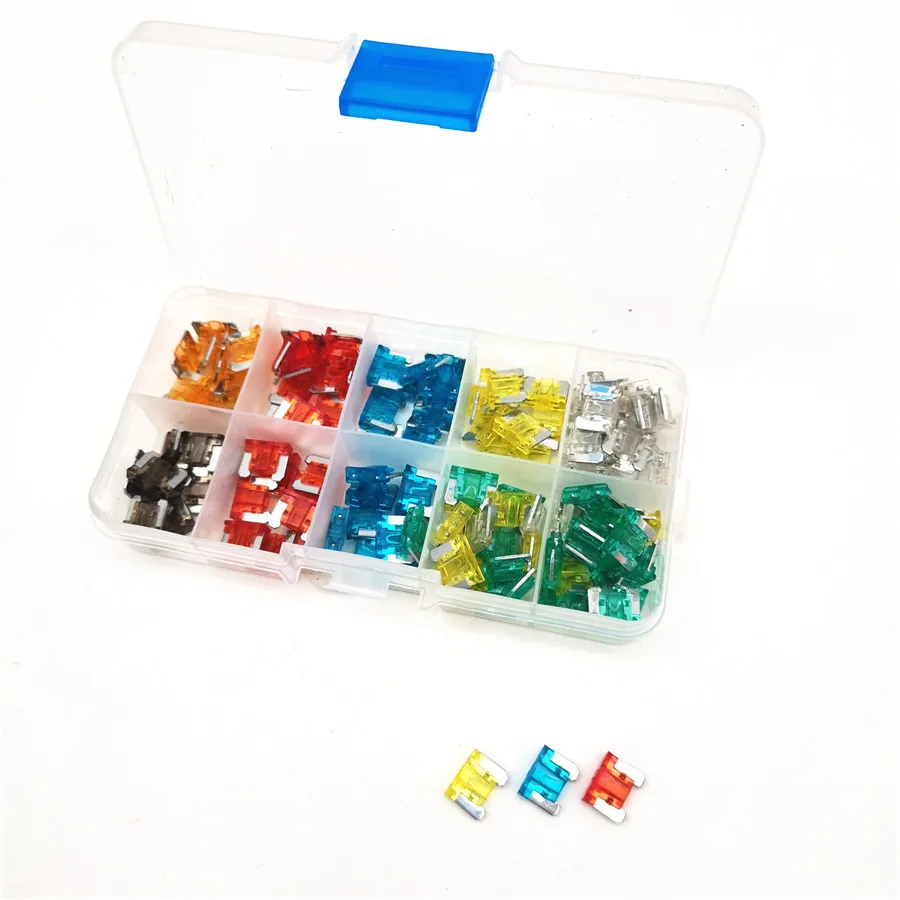 

120pcs/box MIX Car Mini Standard Blade Fuse 7.5 10 15 20 25 30 Amp ATM APM Fuses Box