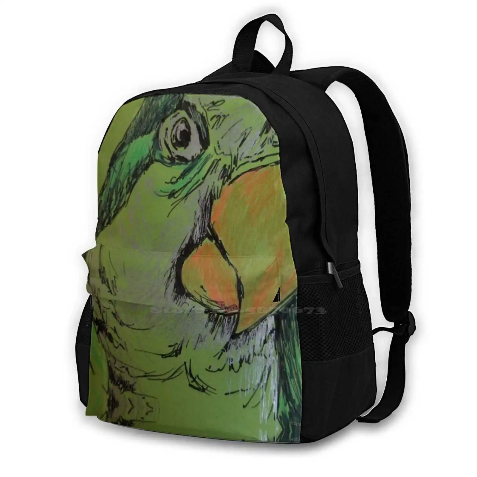 Parrot 431D Print Design Backpack Student Bag Parrot