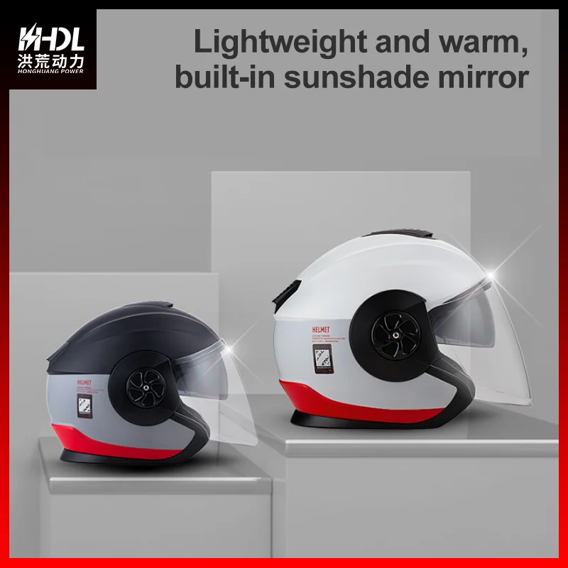 NIU الكهربائية 3/4 خوذة C33 نظارات مزدوجة ظلة الرجال والنساء خوذة دراجة نارية الكهربائية 3C شهادة