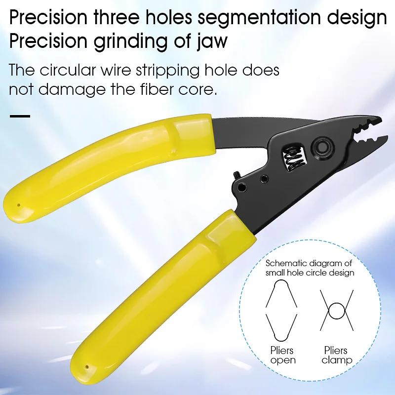 FTTH Tool Kit With Fiber Optic stripper 3 Hole Optical Wire Cable Stripping Tools CFS-3 Leather Wire Stripper,Kevlar Scissors