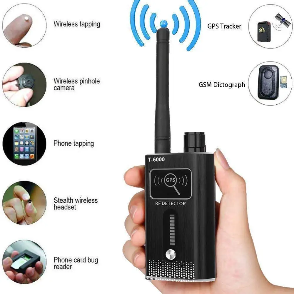 Proker GSM Detector T-6000 Signal Detector for Car Trackers Bugs for Mobile Phone Undercover Software Black Color