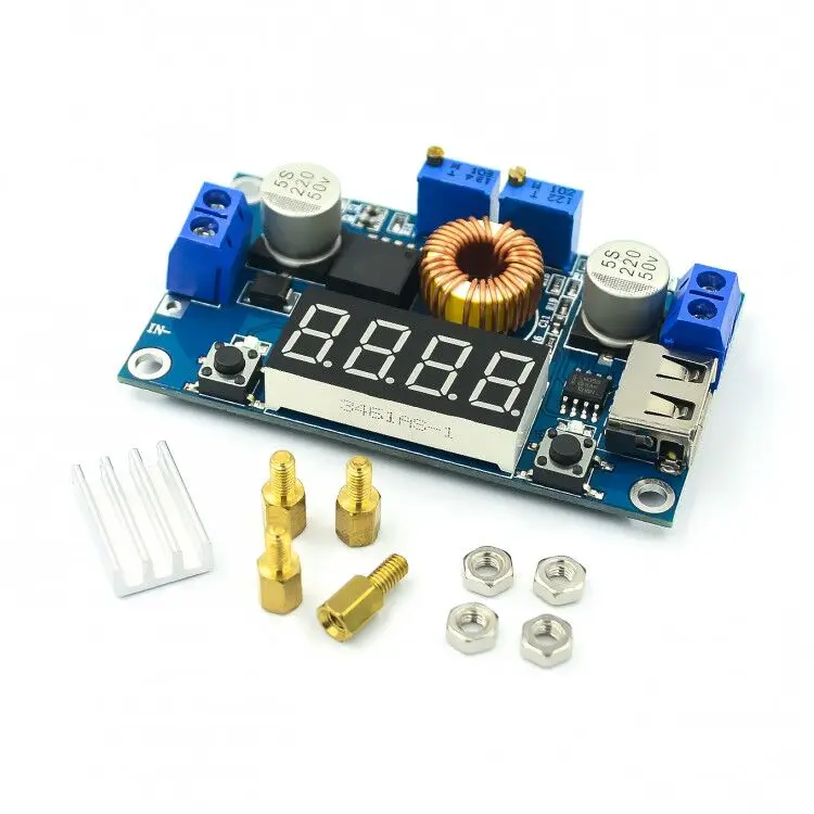 DC-DC 5A Digital LED Drive Lithum Battery Charger Module CC/CV USB Step Down Buck Converter With Voltmeter Ammeter