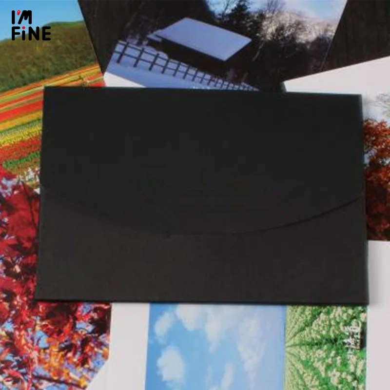 4x6 inch Balck Cardboard Photo Packaging Box Kraft Postcard Envelope Photo Package Case