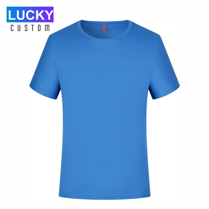 Men\'s Sports Quick-Drying Round Neck T-Shirt Custom Printed Embroidery Logo Running Breathable Short-Sleeved Top Fitness Clothes