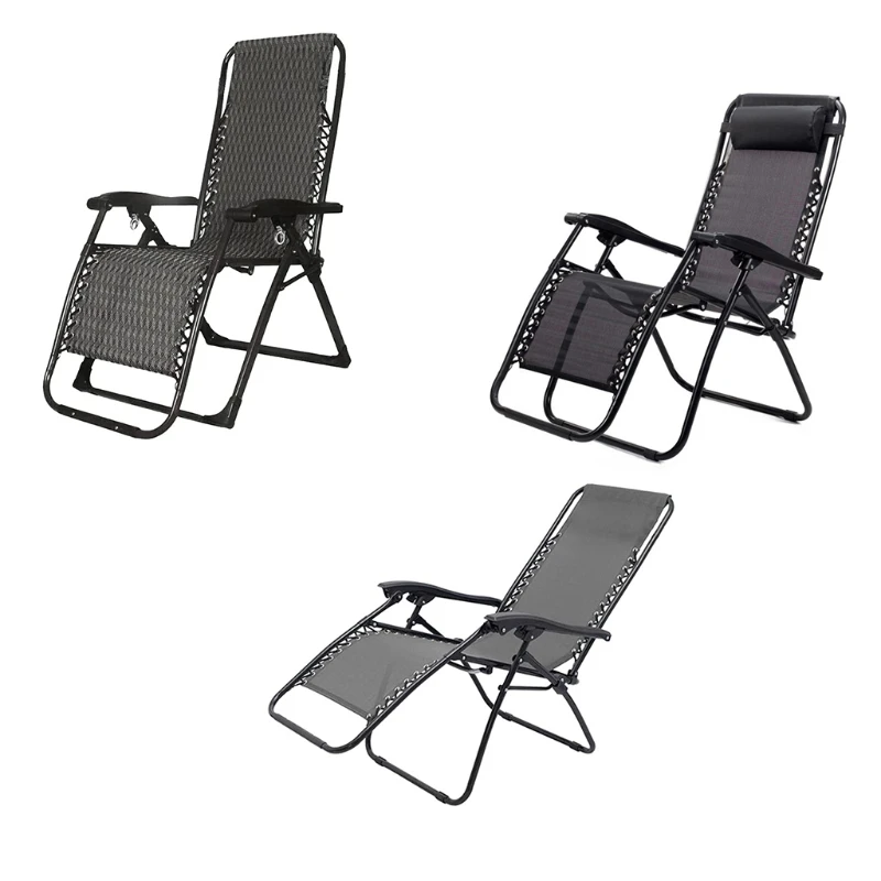 Silla gravedad Universal plegable reclinable, tela repuesto, transpirable, malla duradera, cubierta tumbona Patio exterior, almohadilla F19B