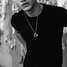 Men's Retro Hollow Cube Pendant Necklace 24 Inch Chain #4