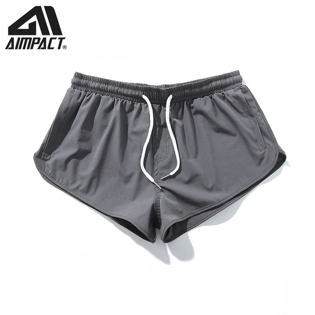 AIMPACT Men Booty Shorts Nylon Drawstring Workout Fitness Short Pants With Pockets AM2358