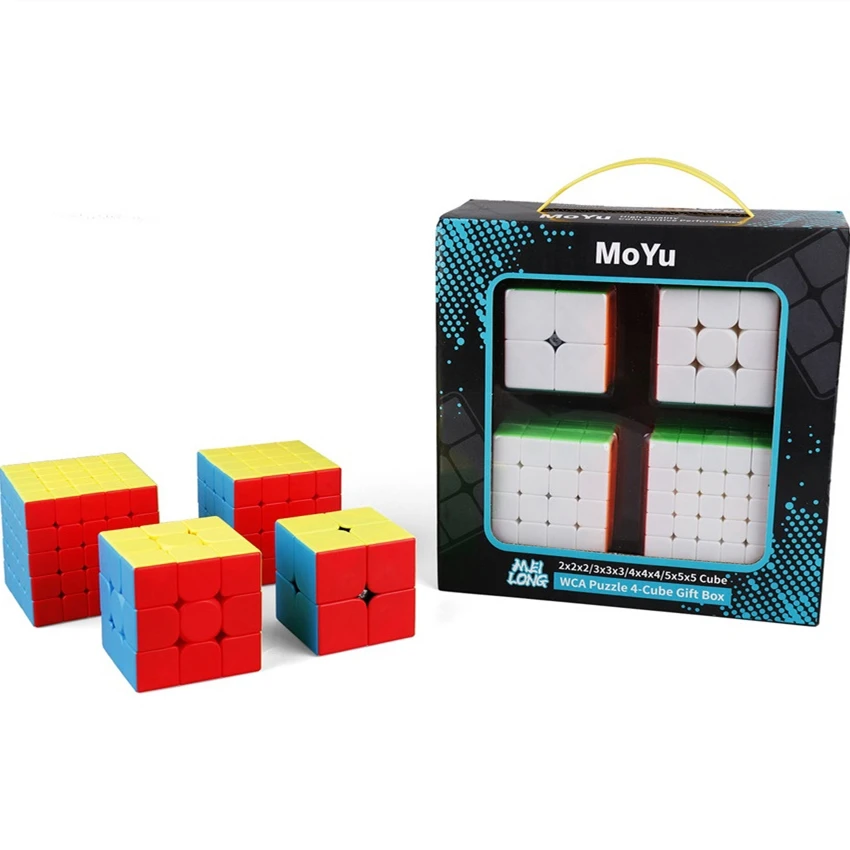 MoYu cube würfel Geschenk box 4 in 1 zauberwürfel 2x2x2 3x3x3 4x4x4 5x5x5 zauberwürfel Geschenk Box meilong Geschwindigkeit cube Puzzle professioneller Zauberwürfel Educational Spielzeug mofa MoYu cubes Magic cube toys