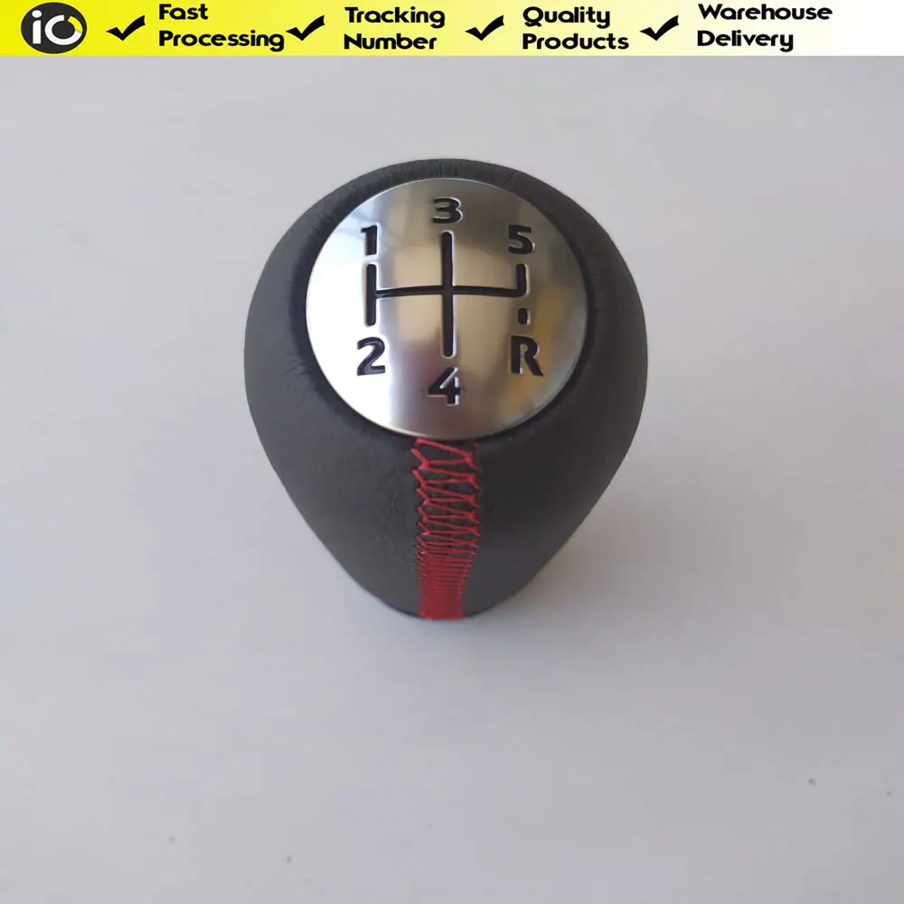 

Leather Gear Shift Knob For Renault Dacia Duster 4X2 Manual Gear Shift Knob Black - Red Color Oem 8200955899