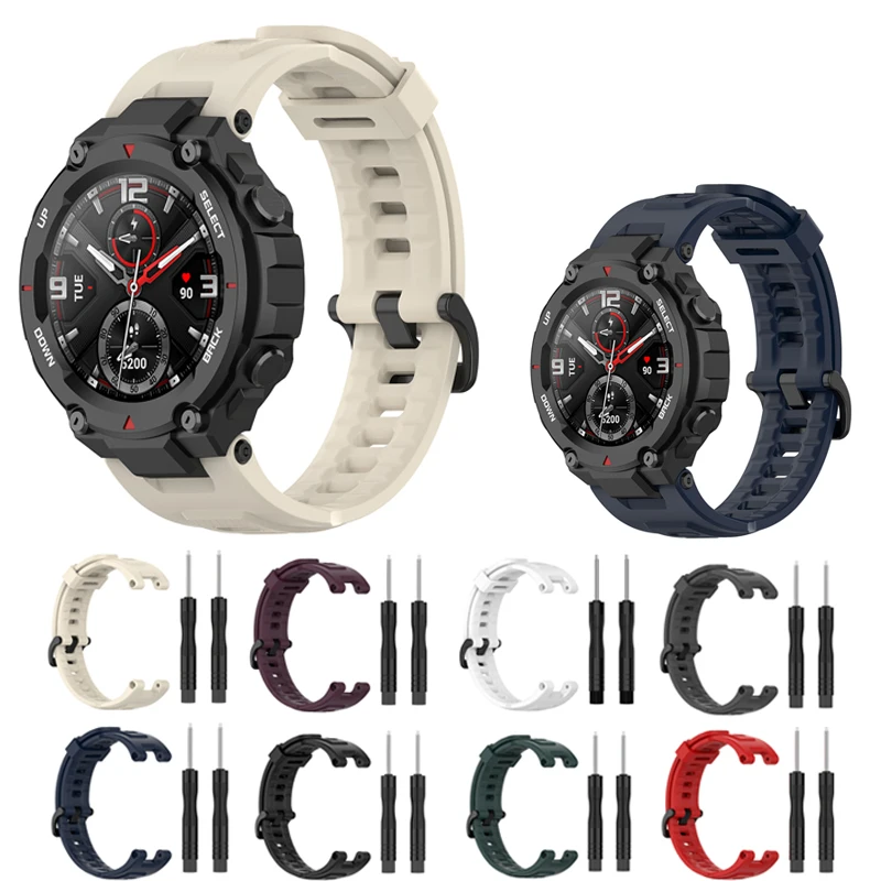 Correa de silicona para Huami Amazfit t-rex, pulsera de repuesto para reloj inteligente Xiaomi Amazfit T Rex, correa ajustable