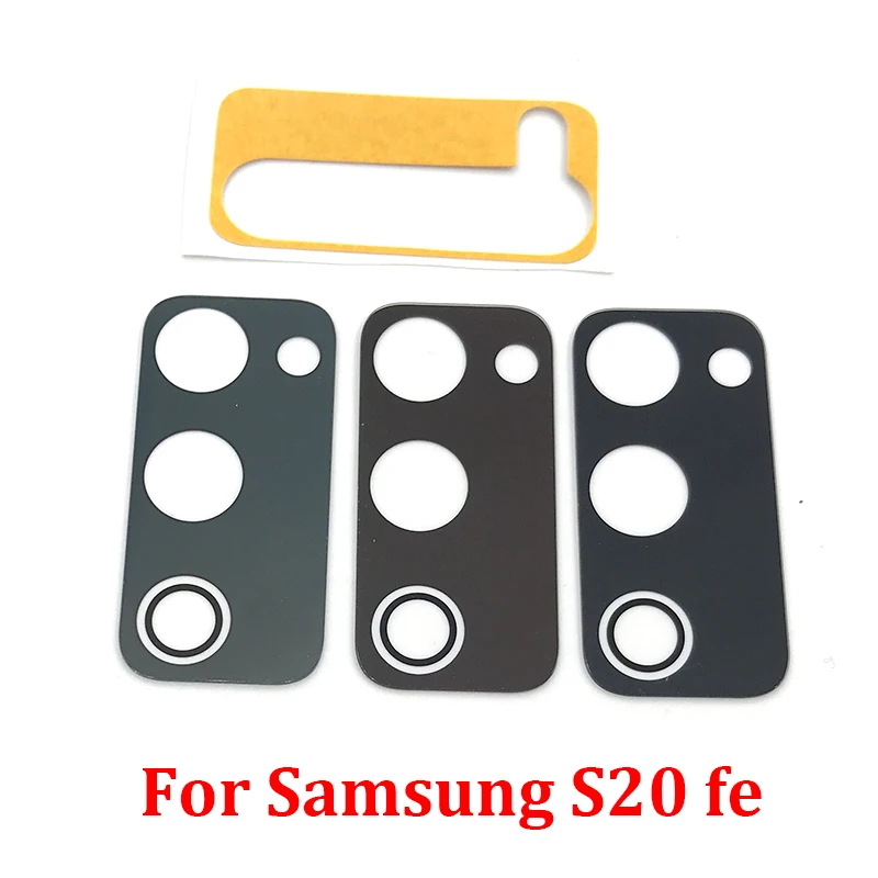 Lentille en verre pour appareil photo Samsung S20 FE, lentille de caméra arrière avec autocollant adhésif, noir, vert, marron, nouveau