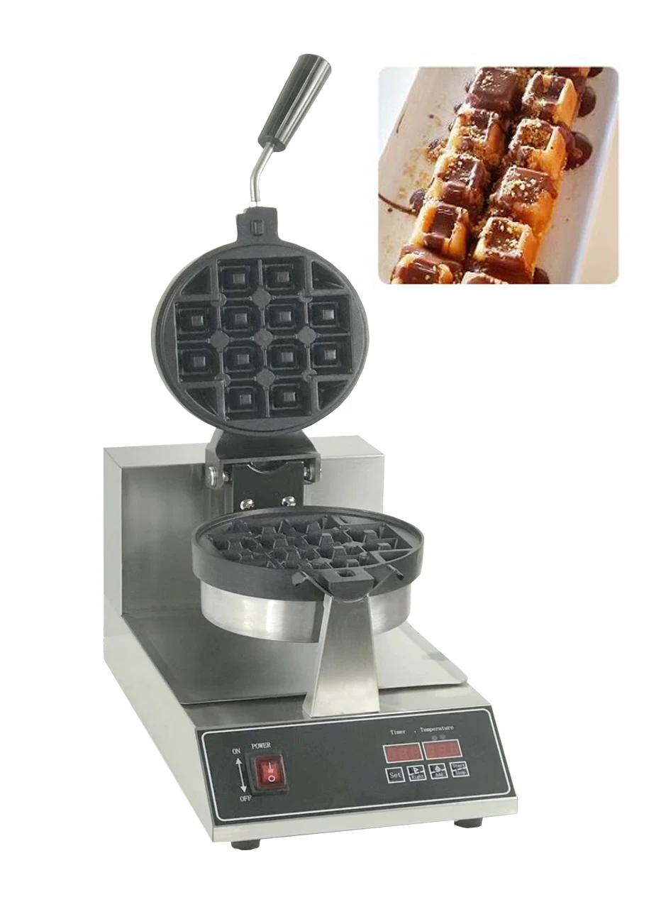 Hot Snack Crispy Waffle maker Vertical Waffle Maker to Make Waffle Cubes Waffo Bites Square Rotating Waffle Machine Iron Plates