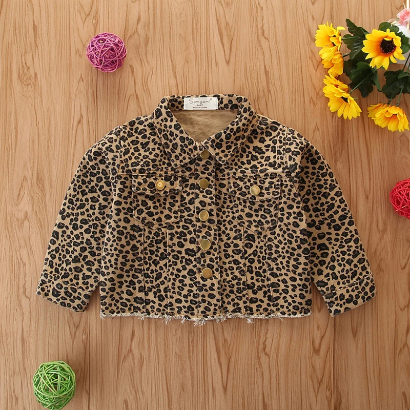 Lioraitiin-abrigo con estampado de leopardo para recién nacido, abrigo de manga larga con cuello vuelto, para otoño e invierno, de 1 a 6 años