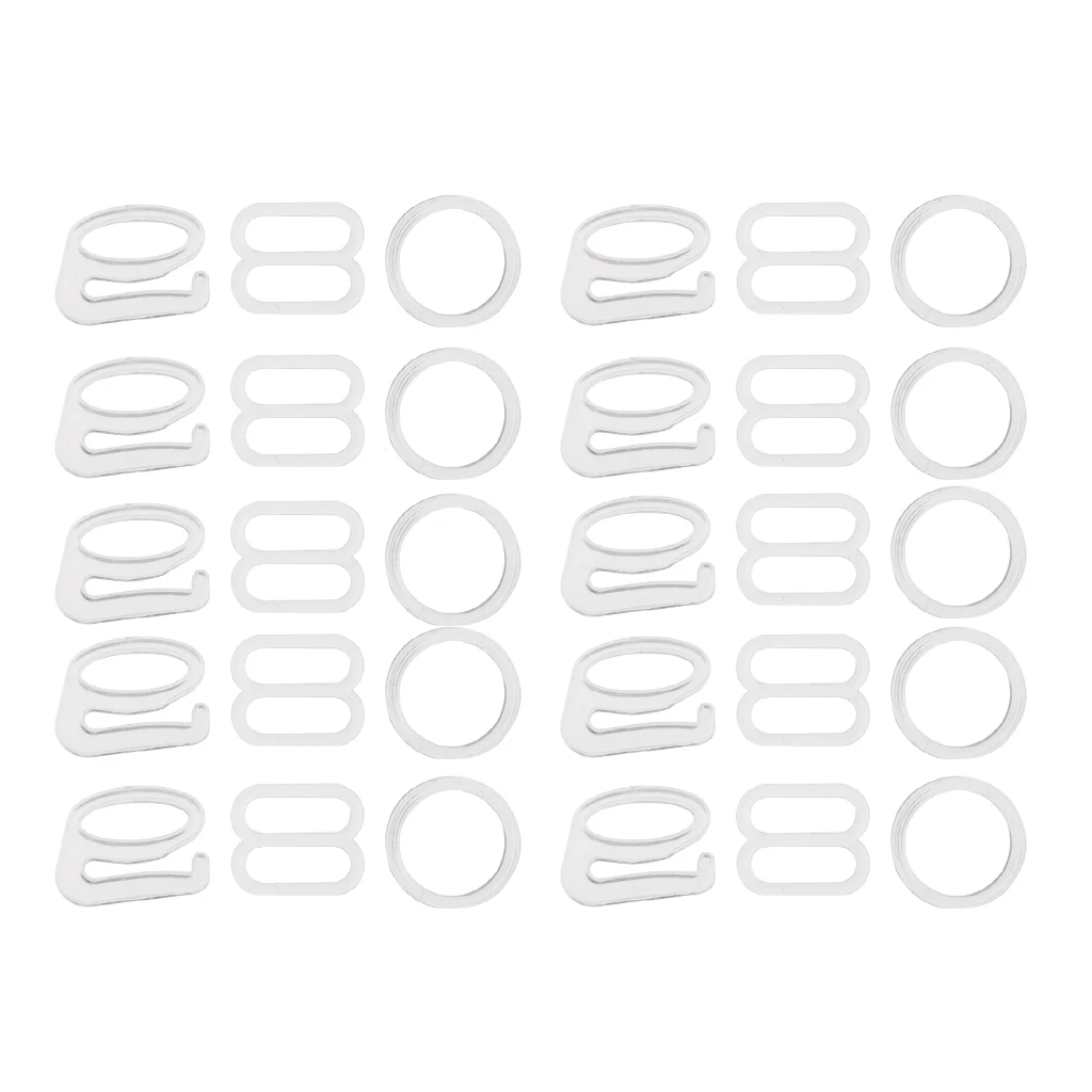 10 Sets Bra Strap Sliders/Hook/O Ring Fig 8 9 0 Lingerie Adjuster for DIY Craft