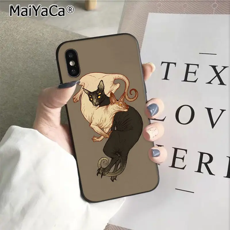 MaiYaCa animal Sphynx Hairless cat Printing Drawing Phone Case cover for iphone SE 2020 11 pro 8 7 66S Plus X XS MAX 55S SE XR