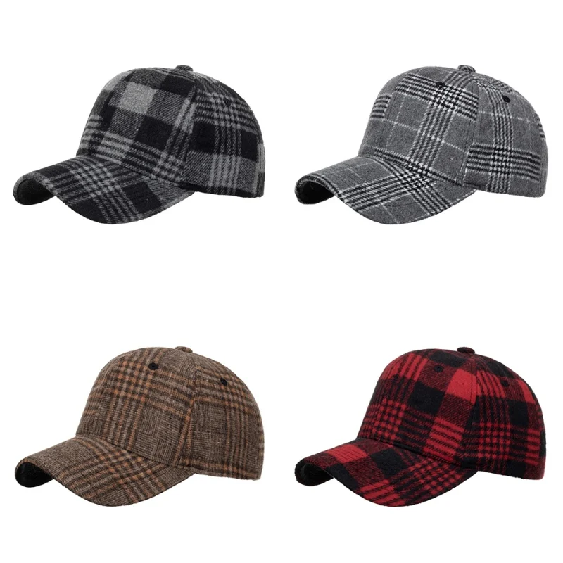 Plaid Baseball Cap For Men Women Visor Hat Adjustable Outdoor Sports Sunhat Baseball Cap hat Sports Sunhat Baseball Cap hat