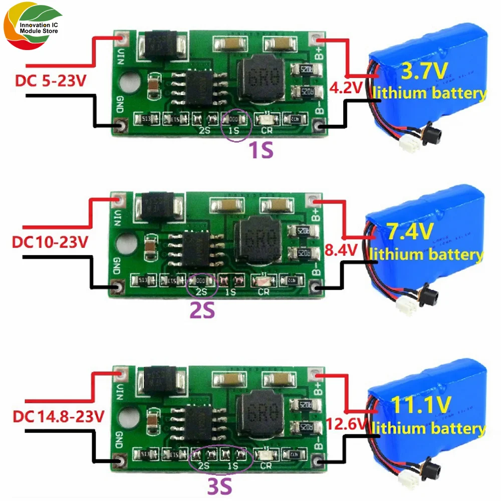 2A Multi-zelle Synchron Schritt-unten Lithium-Batterie Lade Modul DC 5-23V zu 4,2 V 8,4 V 12,6 V 3,7 V 7,4 V 11,1 V Lithium-Batterie