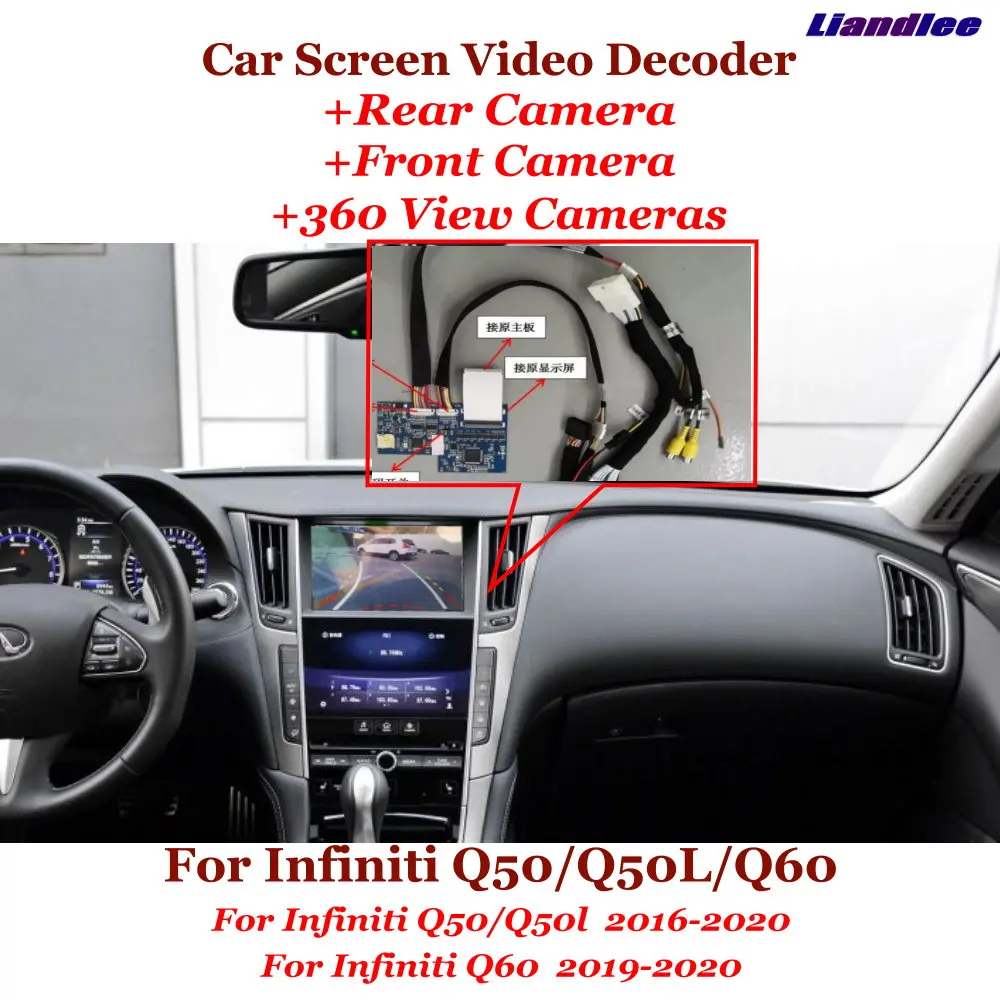 

For Infiniti Q50/Q50L/Q60 Car Origianl Screen Video Upgrade DVR Reverse Image Decoder Rear View Front 360 HD Parking Camera