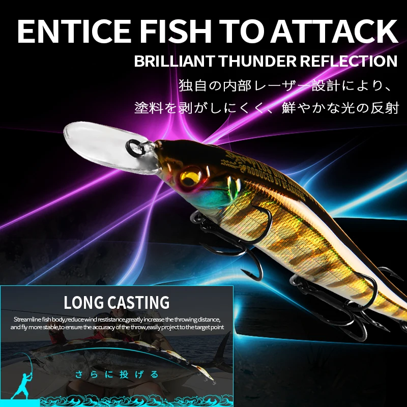 BEARKING NEW fishing lures, assorted colors, minnow crank 11cm 14g,tungsten weight system. hot model crank bait 10 colors