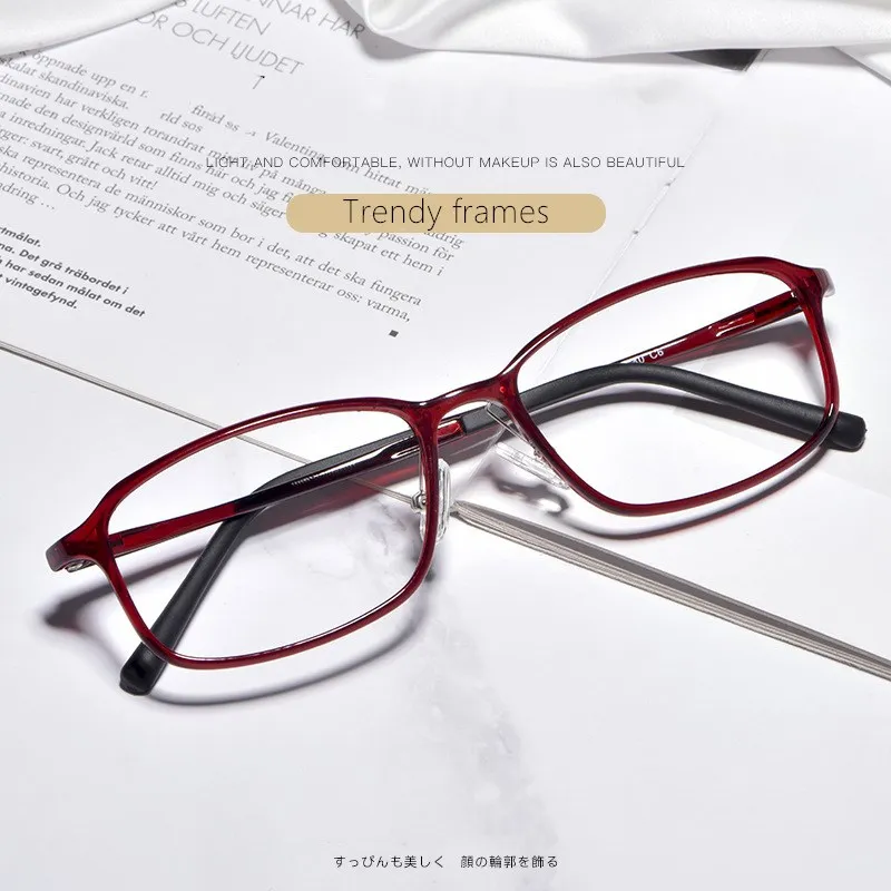 YIMARUILI Fashionable Ultra Light Square TR90 Eyewear Flexible Retro Optical Prescription Eyeglasses Frame Men and Women M8003