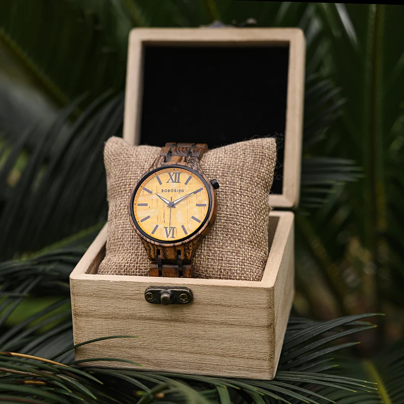 BOBO BIRD Wood Watch New Mens Watches Relogio Masculino Miyota Quartz Movement Reloj Hombre Wooden Wristwatch Dropshipping