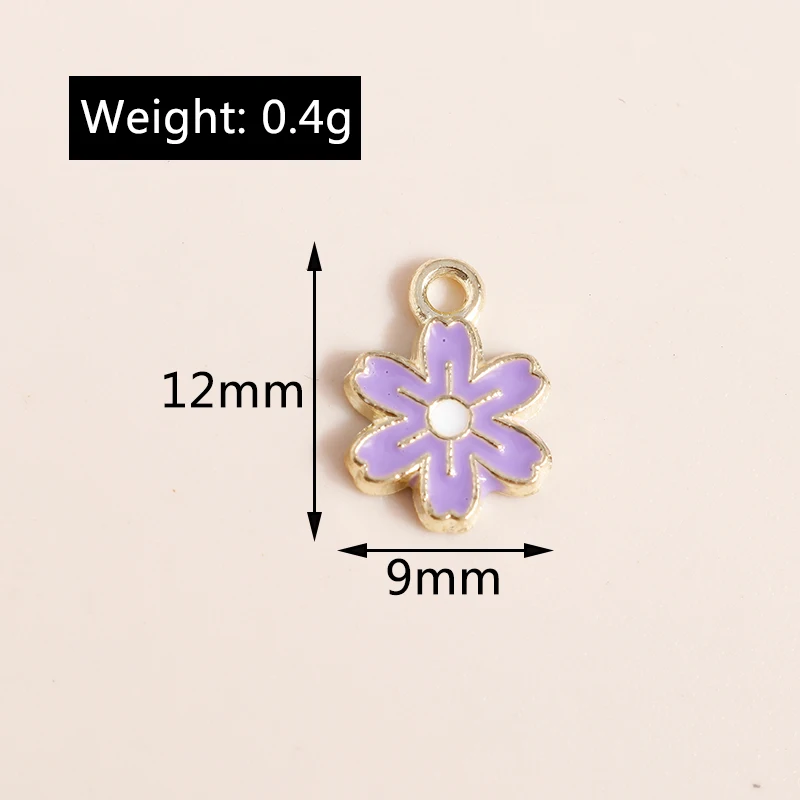 Leslie 10 Stück Emaille-Anhänger in Weiß und Gelb mit Gänseblümchen-Motiv für die Herstellung von Halsketten, Ohrringen, Armbändern, Charms, DIY-Schmuckzubehör – Detail 11