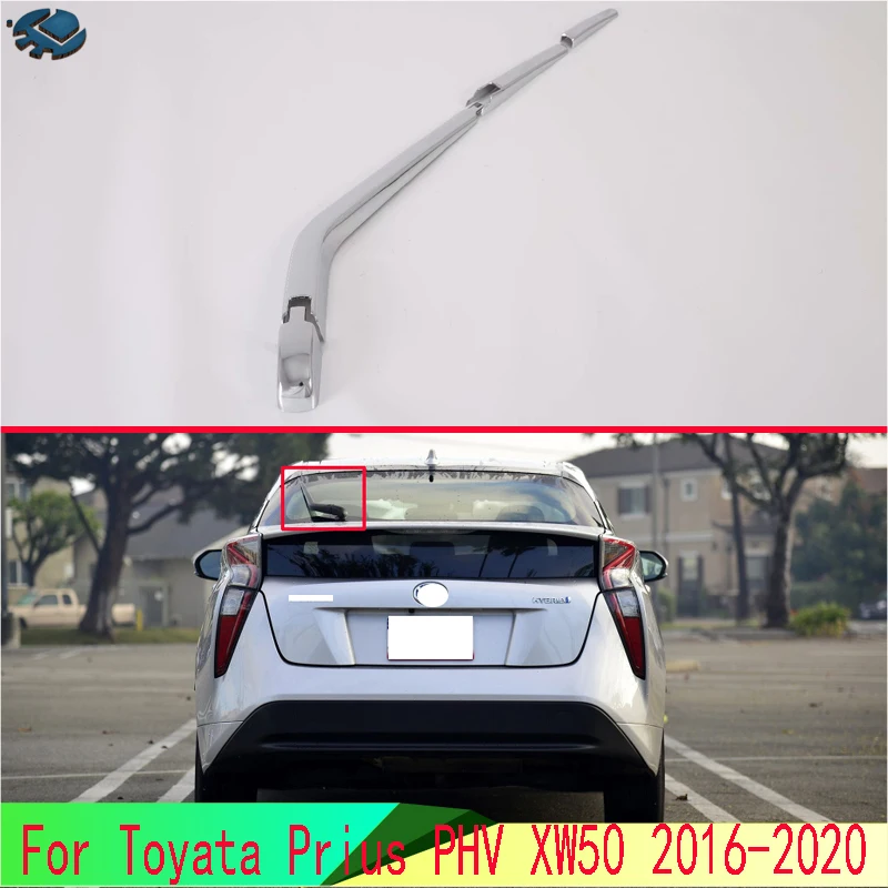 For Toyata Prius PHV XW50 2016-2020 Car Accessories ABS Chrome Rear Window Wiper Arm Blade Cover Trim