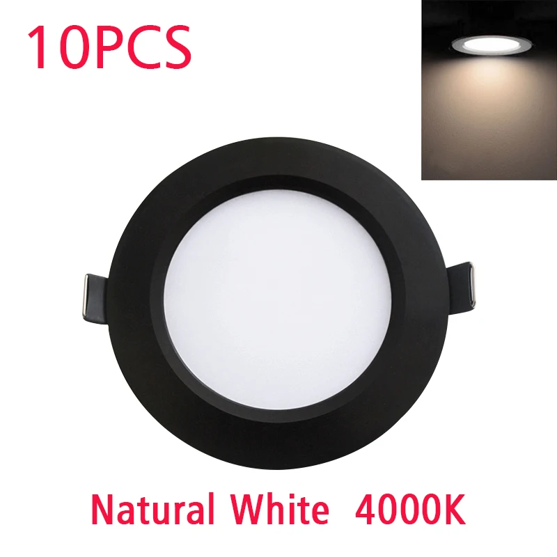 10 stks LED Downlight Waterdicht Zwart Shell IP65 5 W 7 W 9 W 12 W 15 W 18WCold Warm Natuurlijke Witte Spot Lamp 220 V 230 V Binnenverlichting