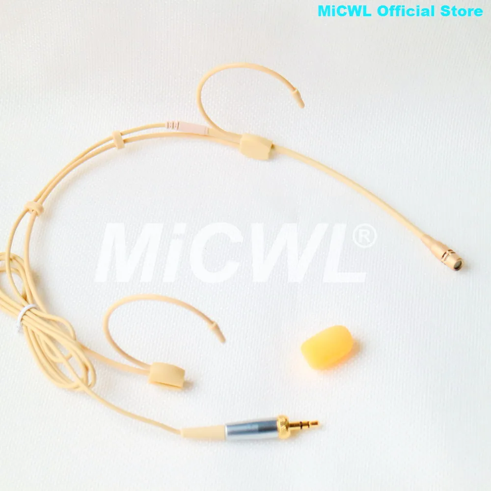 

Beige earset Headset Microphone For Sennheiser G1 G2 G3 G4 Wireless Belt pack System Standard 3.5mm Stereo Screw Lock