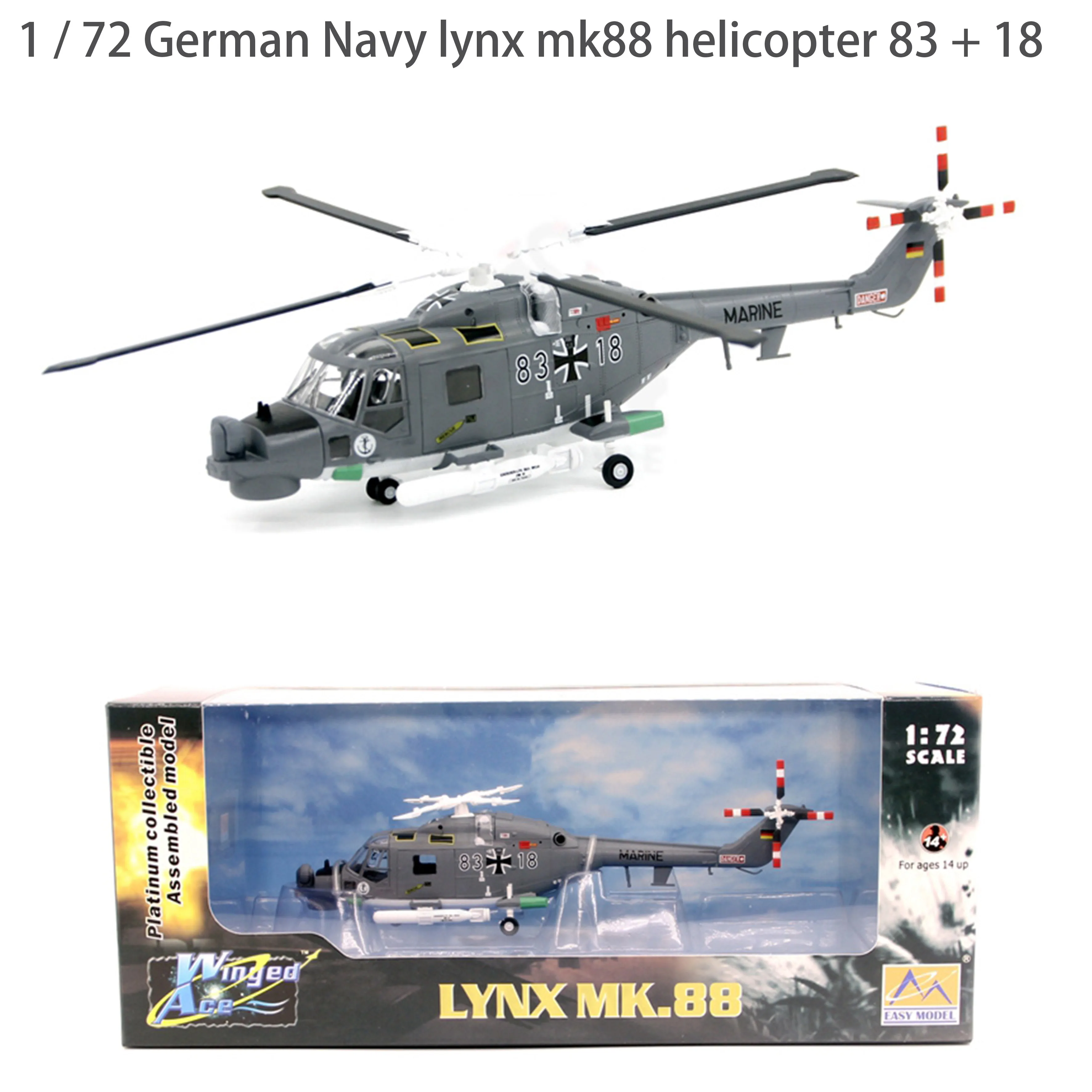 1 / 72 German Navy lynx mk88 helicopter 83 + 18    36928  Finished aircraft model