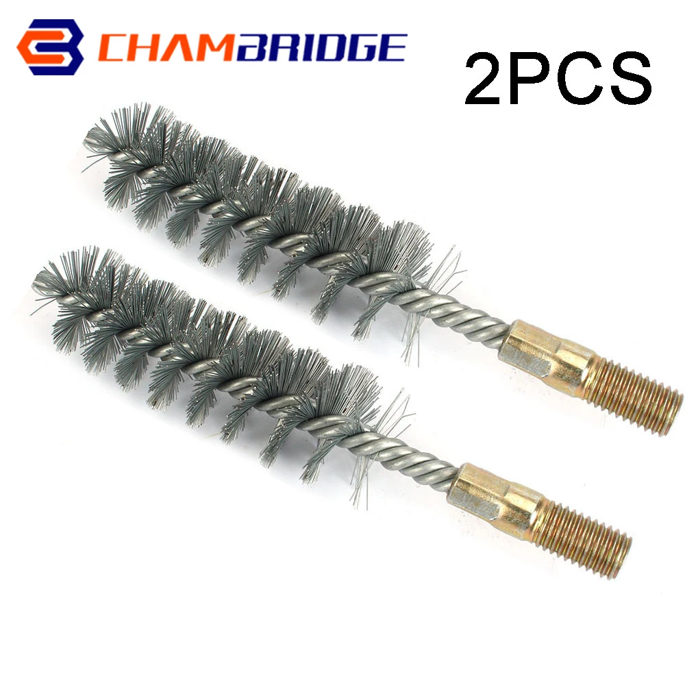 Thread Wire Brush Metal Handle 18/22/25/32/40/50/65/75mm Brush Working Stainless Steel Wire Pipe Tube Cleaning Chimney Brush Kit