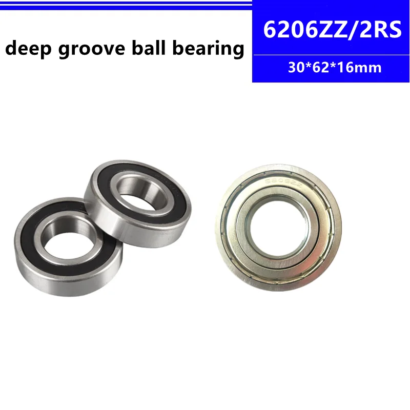 

6pcs 6206ZZ 6206-2RS 30x62x16 mm shielded deep groove ball bearing 6206-2Z 6206Z 6206RS 6206 30*62*16 mm