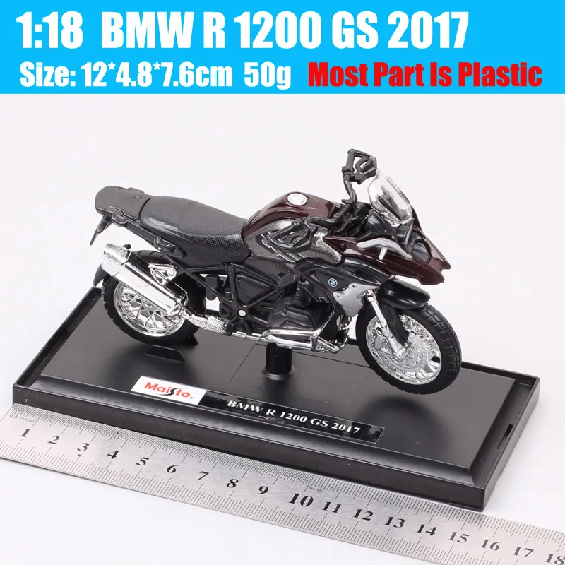 Trẻ Em Bé Trai 1:18 Quy Mô R1200GS Moto Rcycle Mẫu Diecast Xe Phiêu Lưu Lưu Diễn Xe Đạp Moto R 1200 GS Thu Nhỏ Chu Kỳ 2017 lưu Niệm